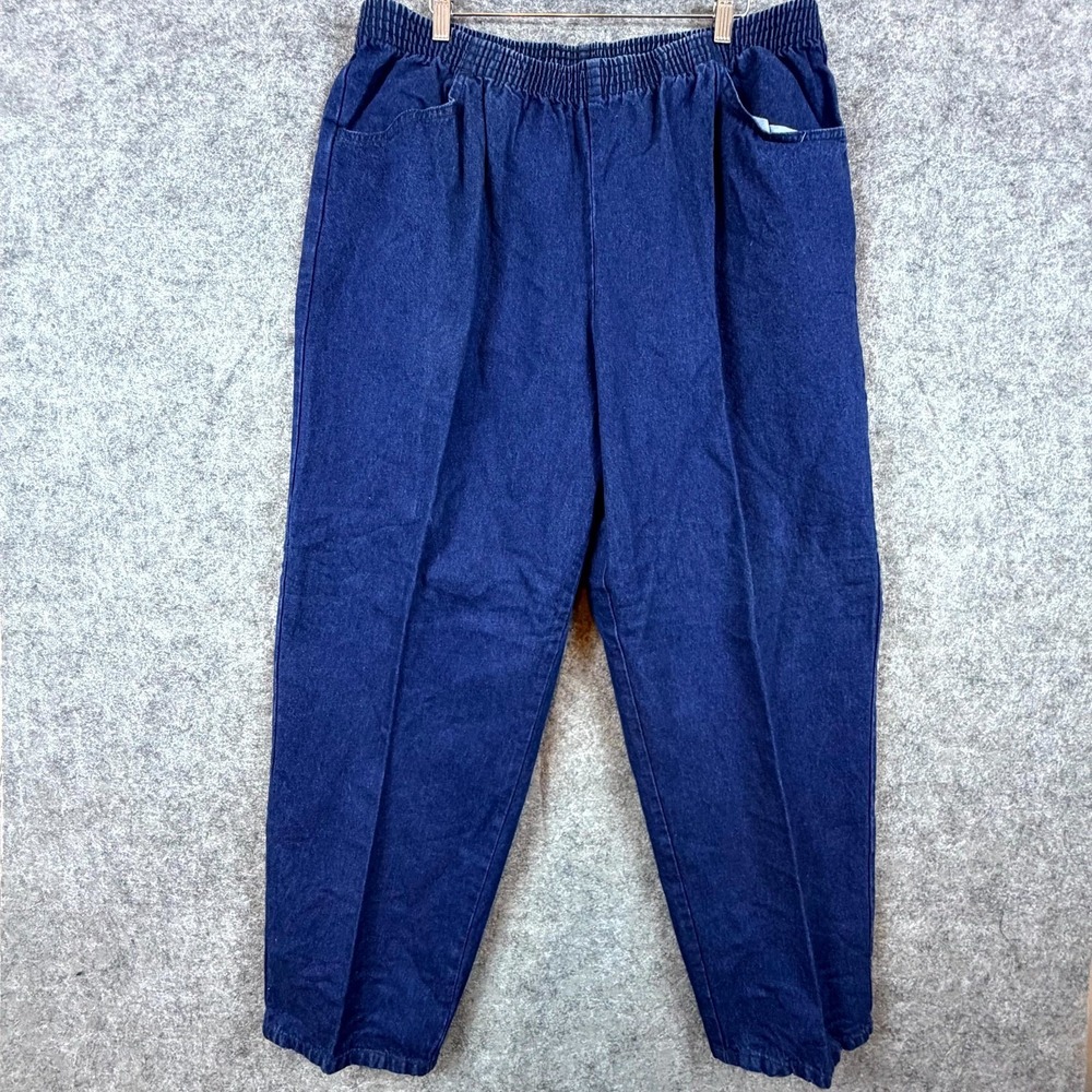 Vintage Cascade‎ Blues Jeans Womens 22W Short Blue Denim Pleated Tapered Leg